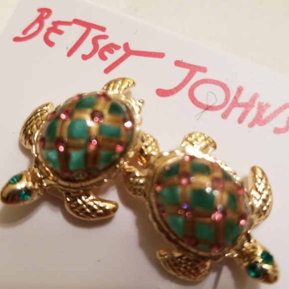 Betsey johnson turtle stud earrings nwt - Picture 3 of 4